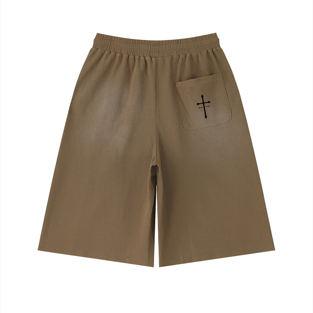 Unisex Sunfade Raw Edge Shorts