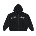 Fleeced Full-Zip Boxy Hoodie