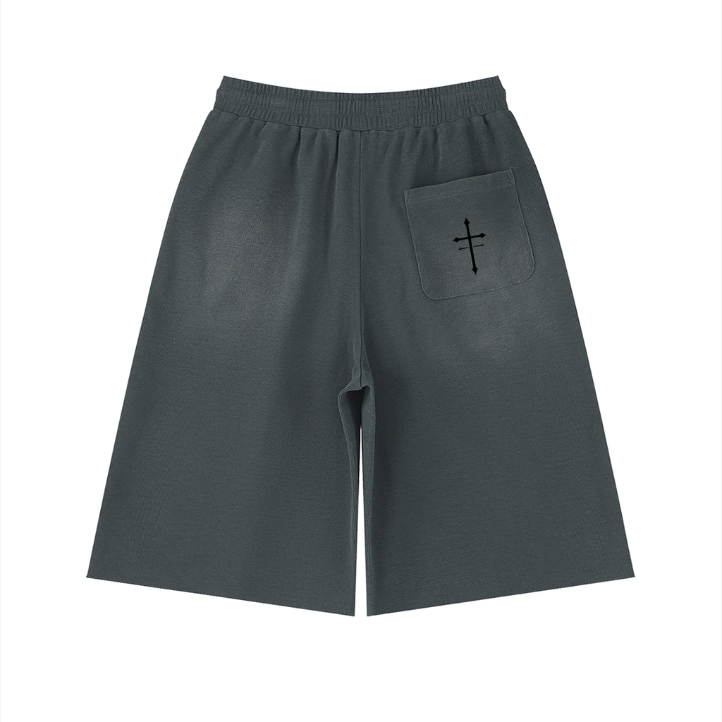 Unisex Sunfade Raw Edge Shorts